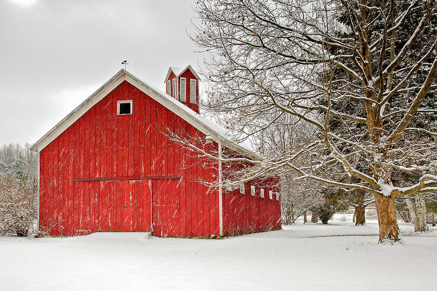 Snowy Red Barn Photograph by Lloyd Gillies | Fine Art America