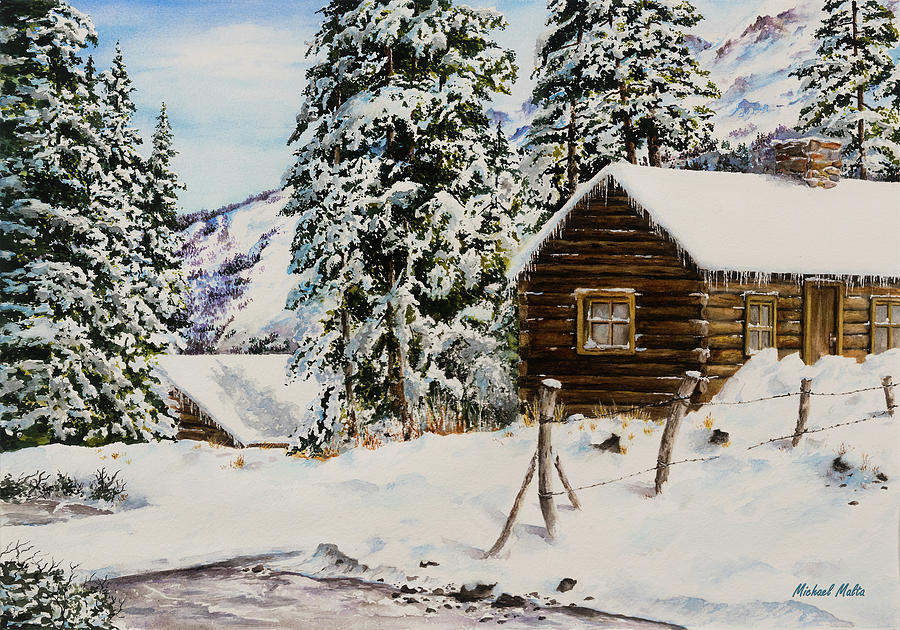 Snowy Retreat Painting