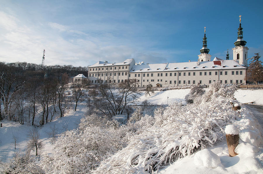 Snowy Strahov Monastery in Prague Photograph by Jenny Rainbow