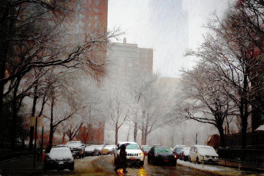 Snowy Street Scene Photograph by Alison Frank