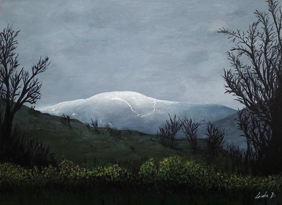 Snowy Wicklow Mountains Painting by Linda Doherty