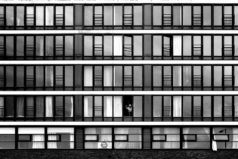 Black And White Photograph - So Much Neighbours And Yet Alone....! by Huib Limberg