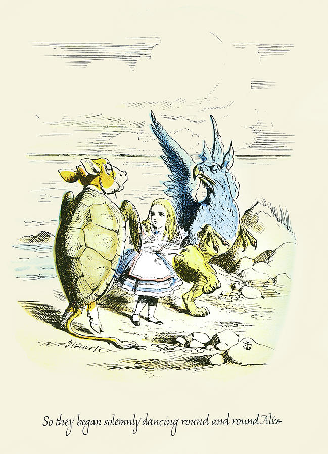 So They Began Solemnly Dancing round and round Painting by John Tenniel