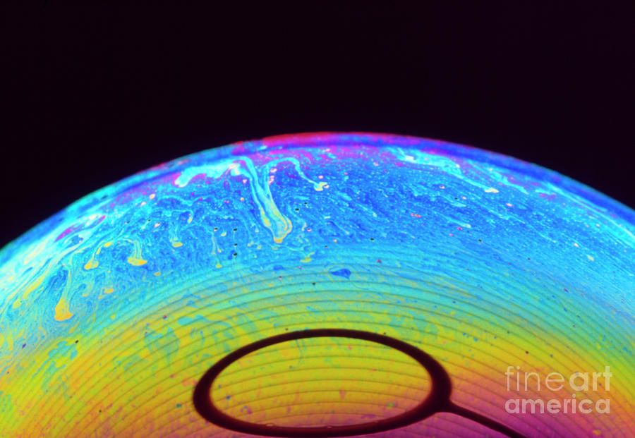 Soap Bubble With Light Interference Patterns Photograph by John Heseltine/science Photo Library