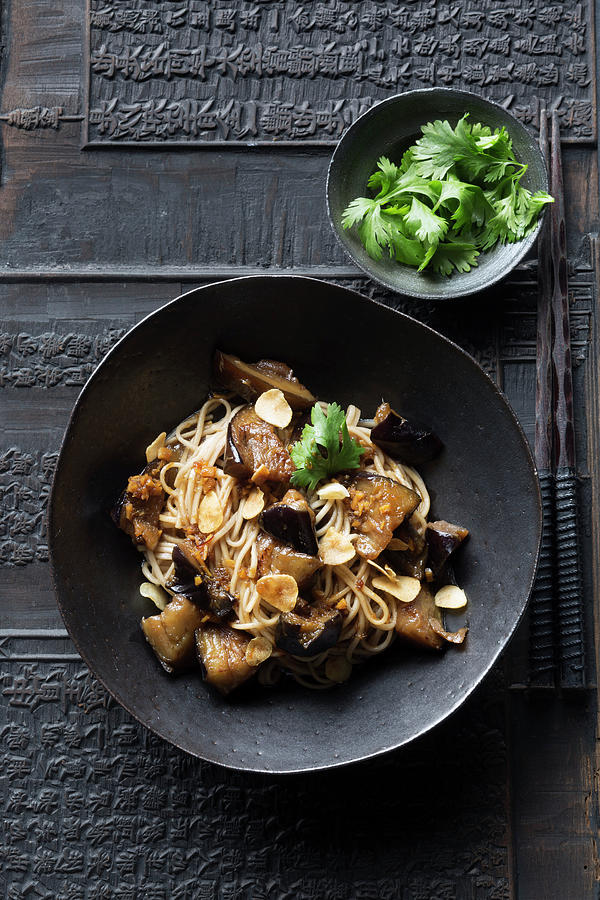 Soba Noodles With Fried Aubergines And Ginger asia Photograph by Jalag / Joerg Lehmann