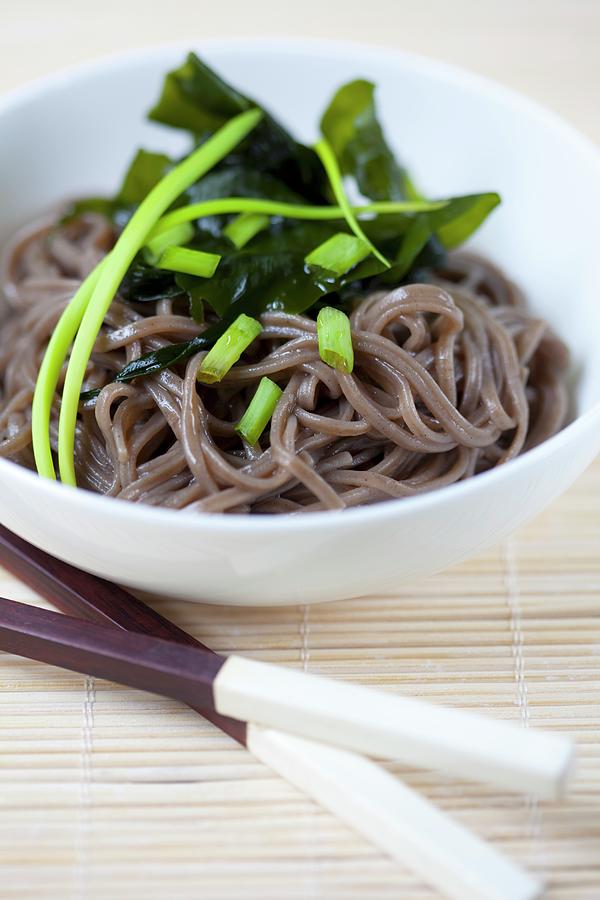 Soba Noodles With Wakame And Chives japan Photograph by Mèche, Hilde ...