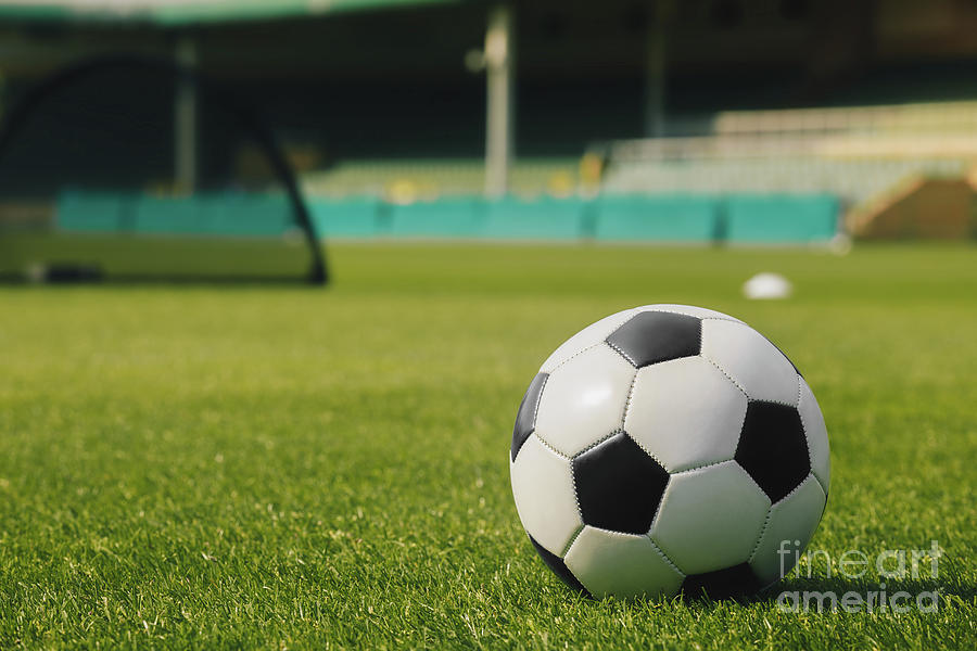 soccer field grass with ball