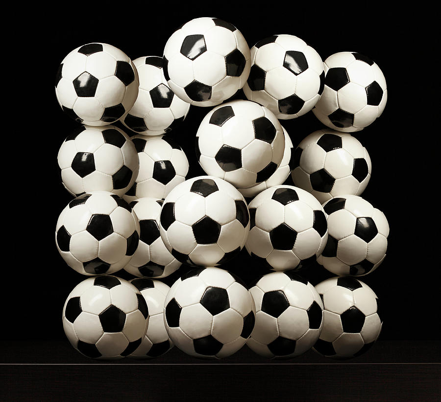 Soccer Balls In Group Photograph by Paul Taylor