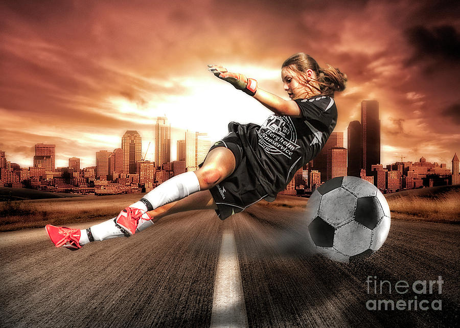 Girl Photograph - Soccer Girl by Erik Brede Girl Photograph - Soccer Girl by Erik Brede
