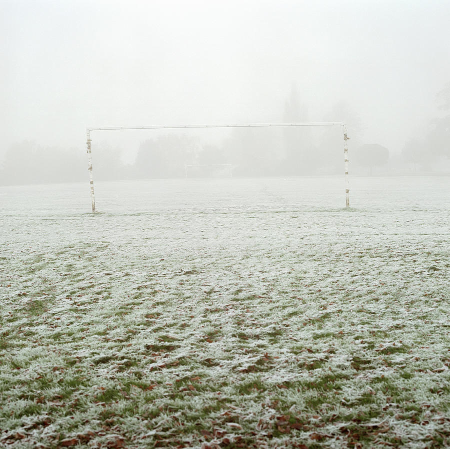 Soccer Goal In Frosty Field Photograph by Laurie Castelli