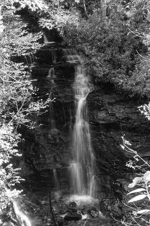 Soco Falls black and white Photograph by Patricia Caron