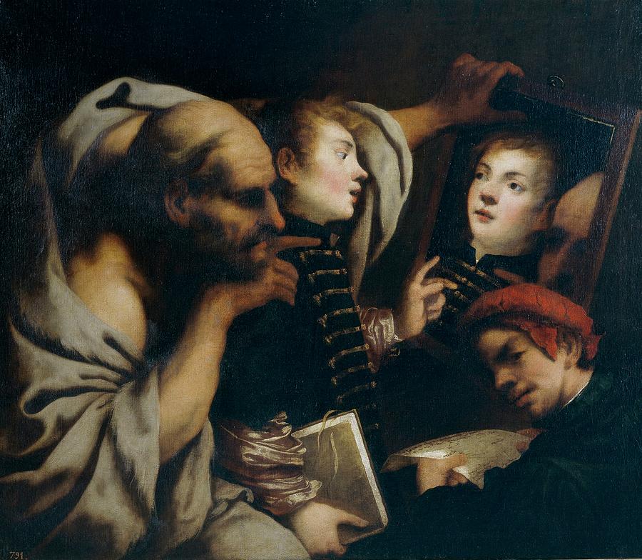 'Socrates and Two Students', 17th century, Italian School, Oil on ...