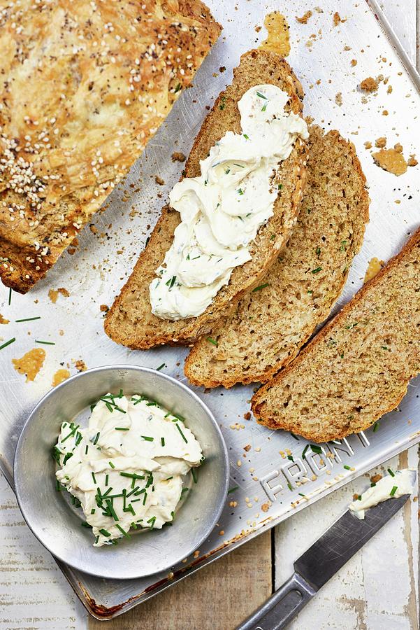 Soda Bread With A Chive Dip Photograph by Jonathan Short