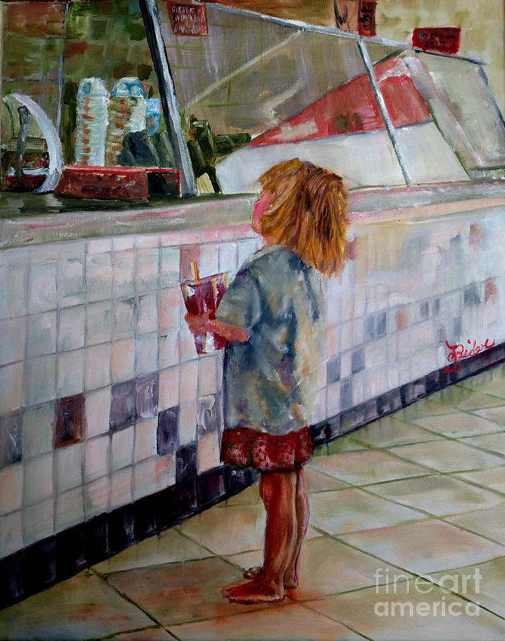 Soda Girl Painting by CJ  Rider