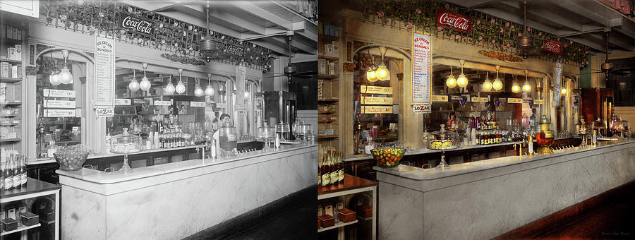 Ice Cream Photograph - Soda - We serve Lozak 1920 - Side by Side by Mike Savad