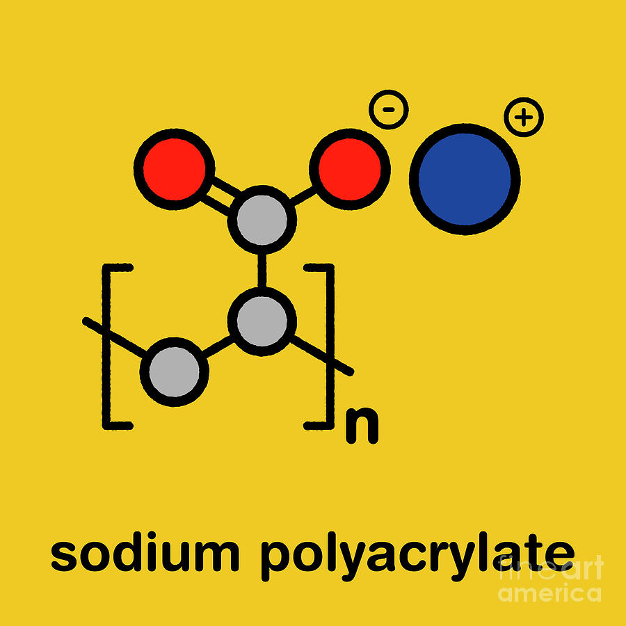 Sodium Polyacrylate Polymer Chemical Structure Photograph by Molekuul\/science Photo Library