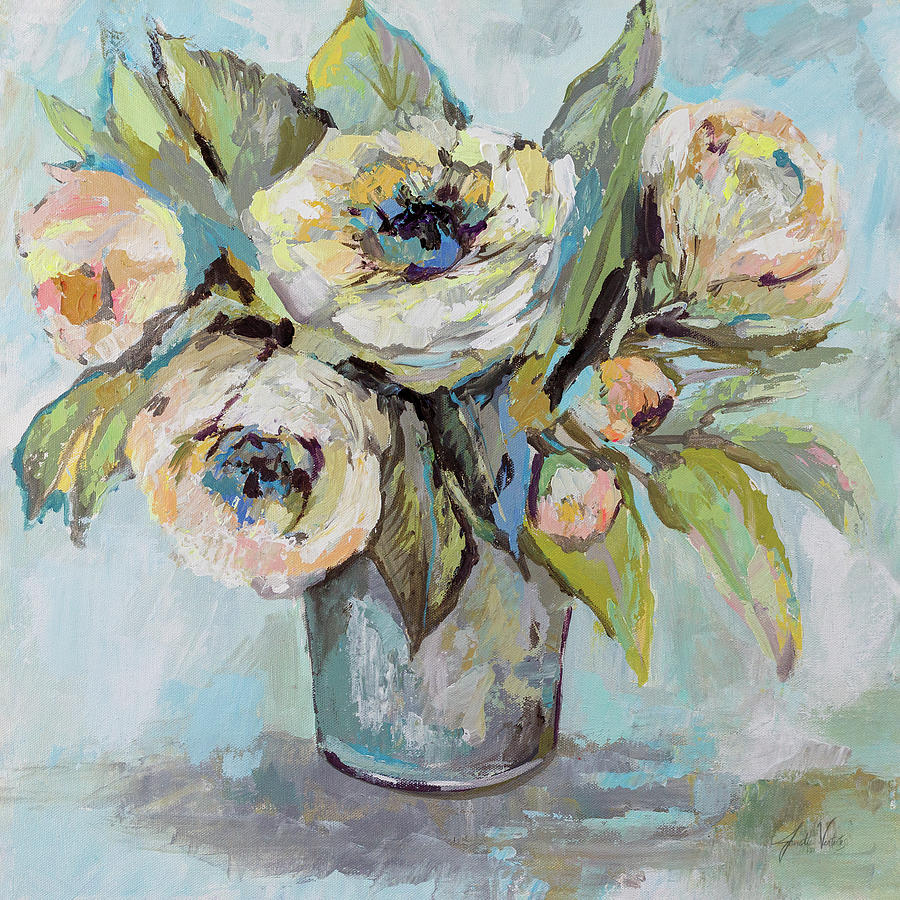 Soft Blooms Painting by Jeanette Vertentes - Fine Art America