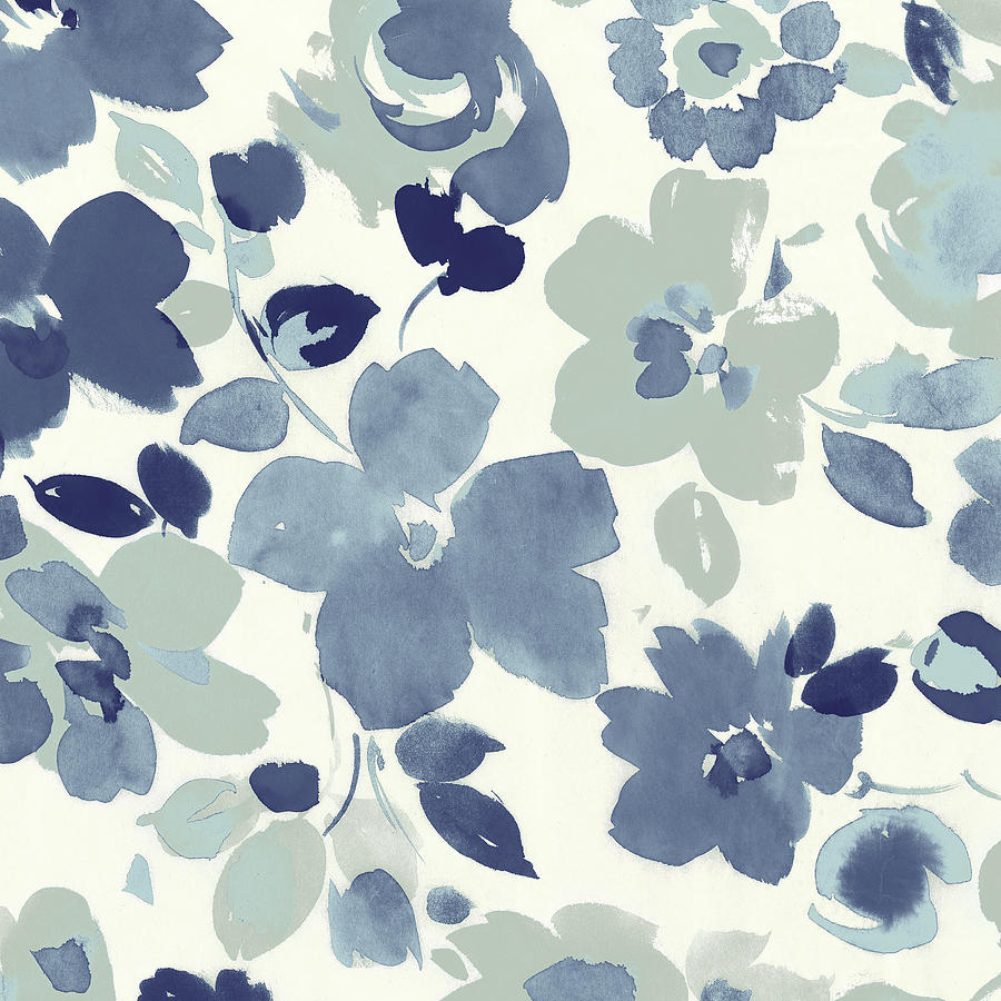 Soft Blue Florals IIi Painting by Wild Apple Portfolio - Fine Art America