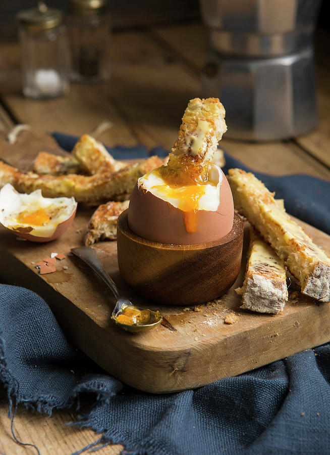 Soft Boiled Dippy Egg And Soldiers Photograph by Stacy Grant