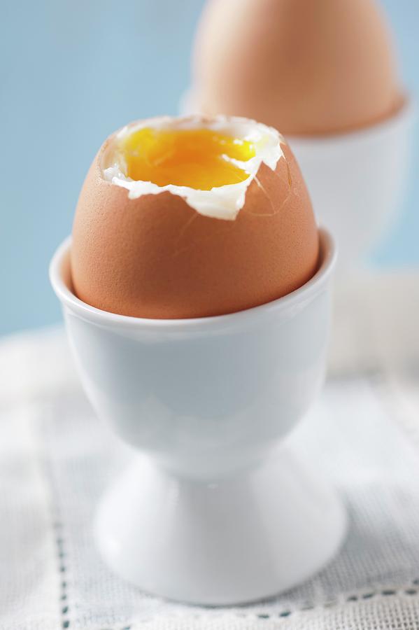 Soft-boiled Eggs, One Decapitated And One Whole Photograph by Jim Scherer