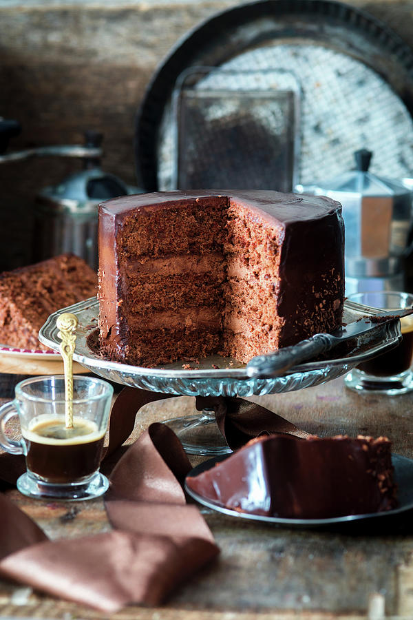 Soft Chocolate Cake Photograph by Irina Meliukh