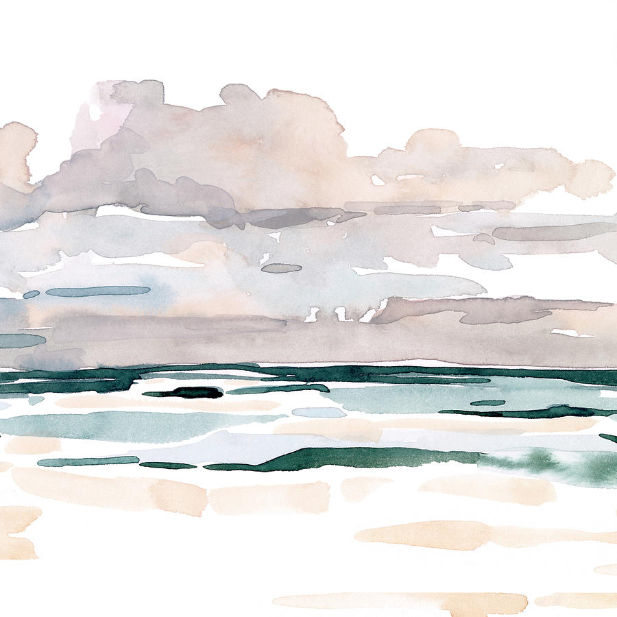 Pastels Painting - Soft Coastal Abstract I by Emma Scarvey