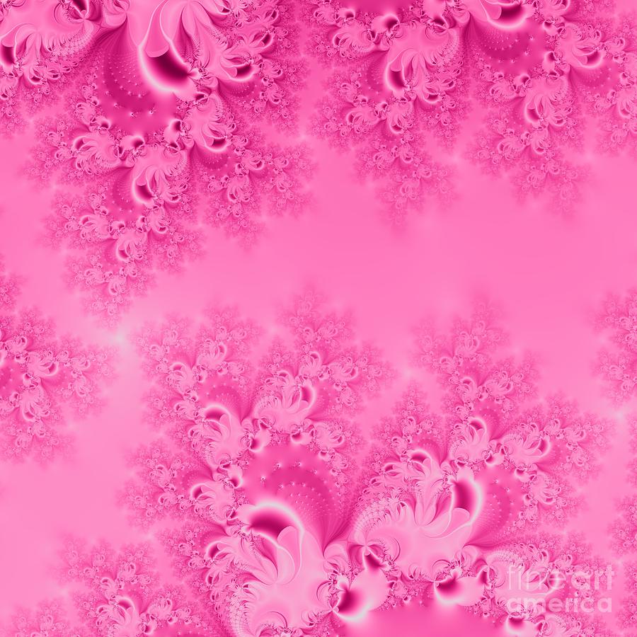 Soft Pink Frost of Morning Fractal Abstract Digital Art by Rose Santuci-Sofranko