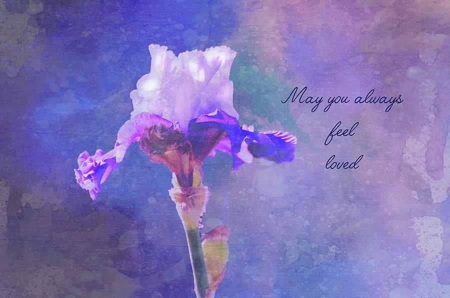 Soft Purple Iris Greeting Card Digital Art by Linda Cox