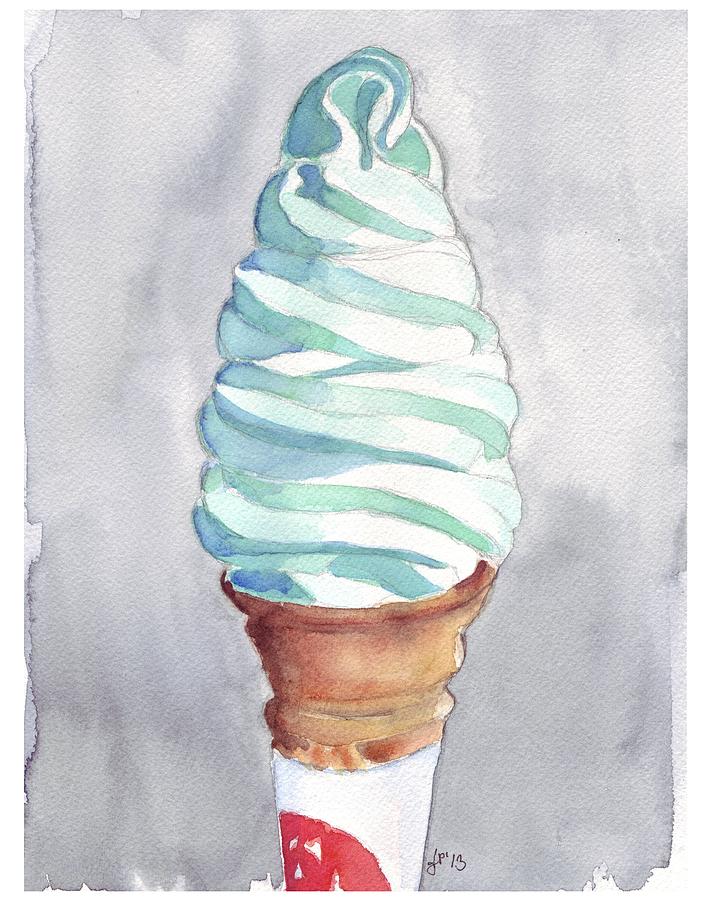 Ice Cream Painting - Soft Serve Vanilla Ice Cream by Johanna Pabst