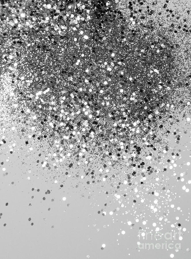 Abstract Photograph - Soft Silver Gray Glitter #1 Faux Glitter Photography #shiny #decor #art  by Anitas and Bellas Art