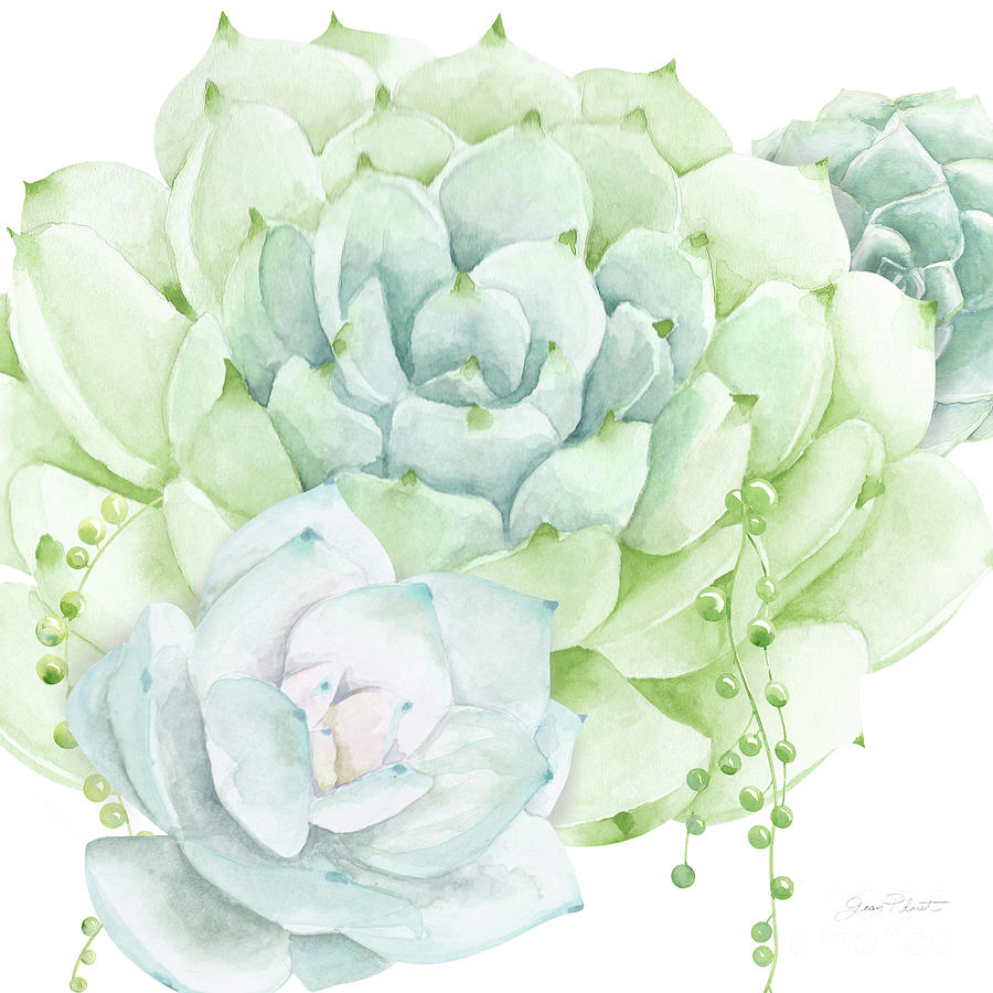 Soft Succulents A Painting by Jean Plout