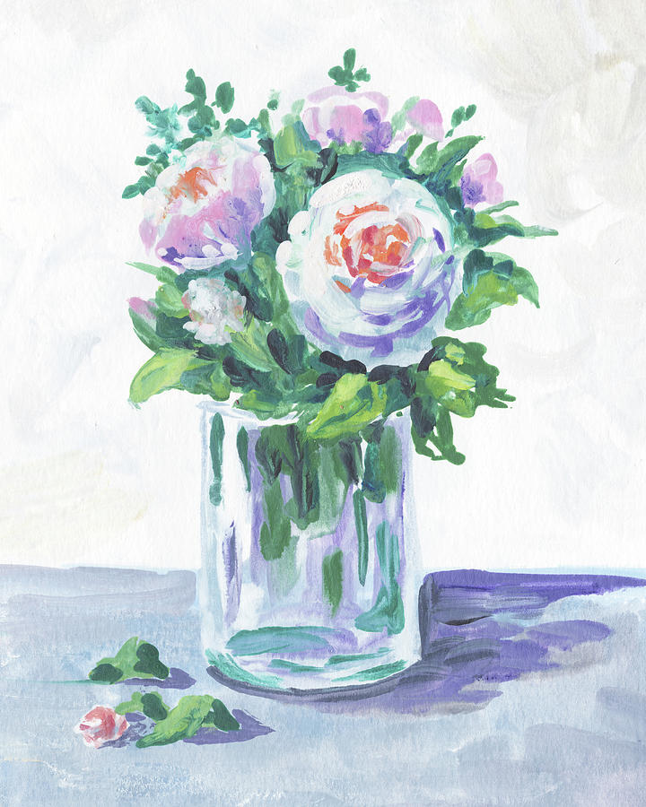 Soft Tones Flowers Bouquet Floral Impressionism  Painting by Irina Sztukowski