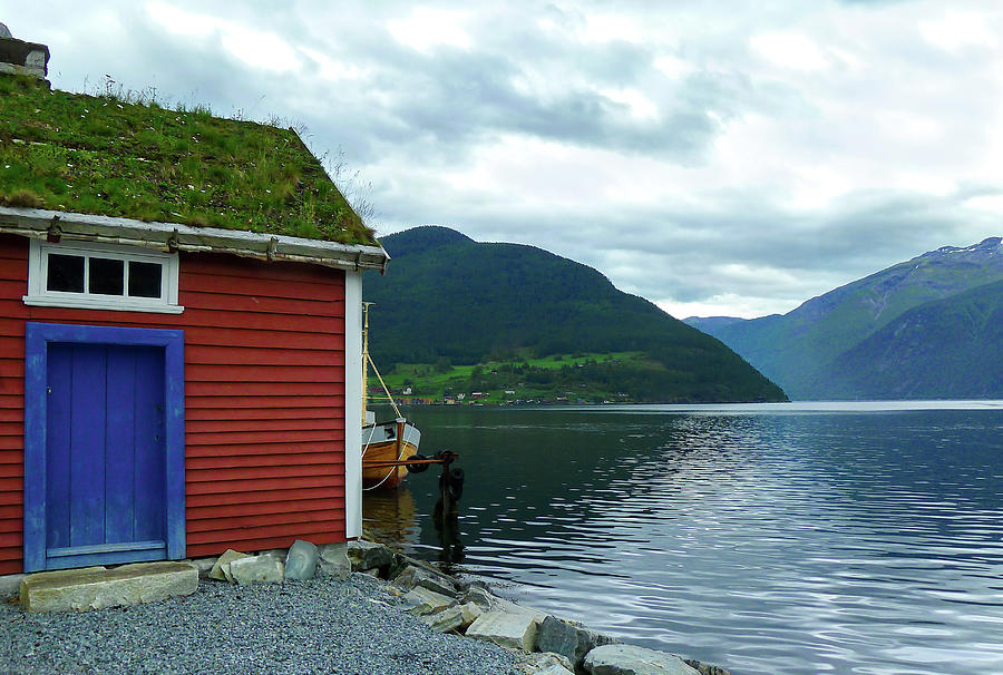 Sognefjord Boat House Photograph by Norma Brandsberg