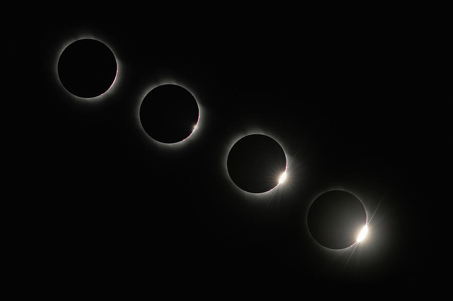 Solar Eclipse In Four Stages Digital Photograph by Siegfried Layda