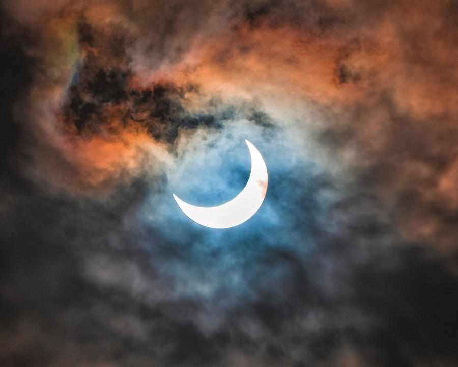 Landscape Photograph - Solar Eclipse On A Cloudy Day by Bruce Li