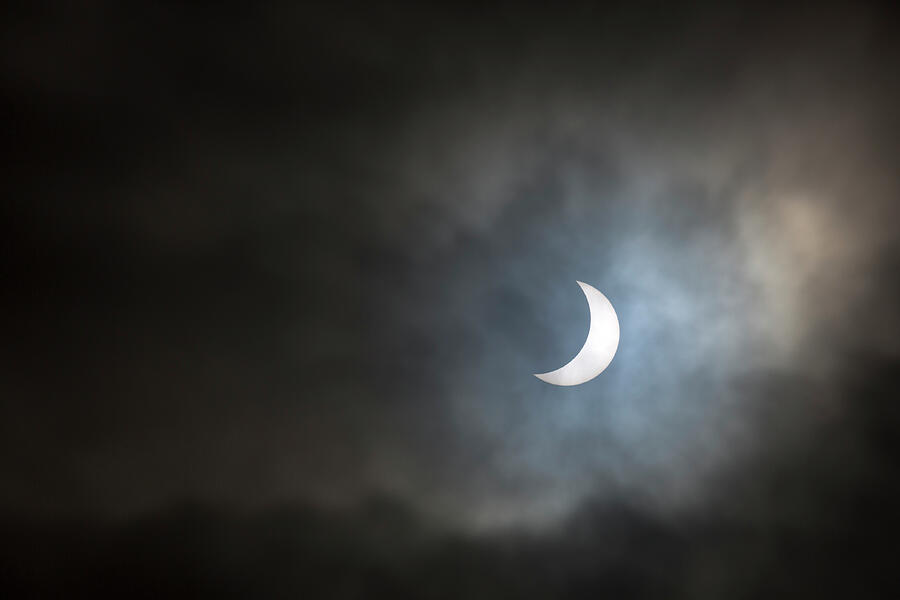 Solar Eclipse With Partial Cloud Cover, Peak District Photograph by ...