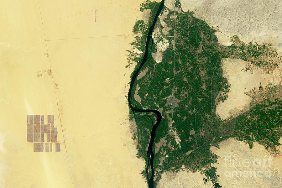 Solar Park Near The Nile In Egypt Photograph by Nasa Earth Observatory/usgs/science Photo Library