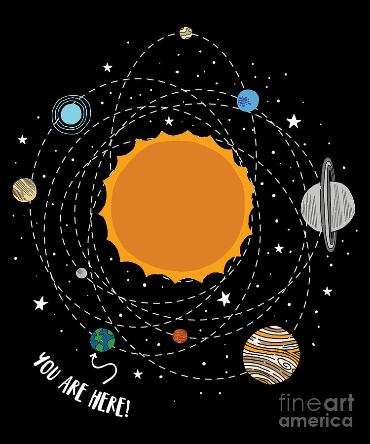 Solar System Planets Science Tshirt You Are Here Tee