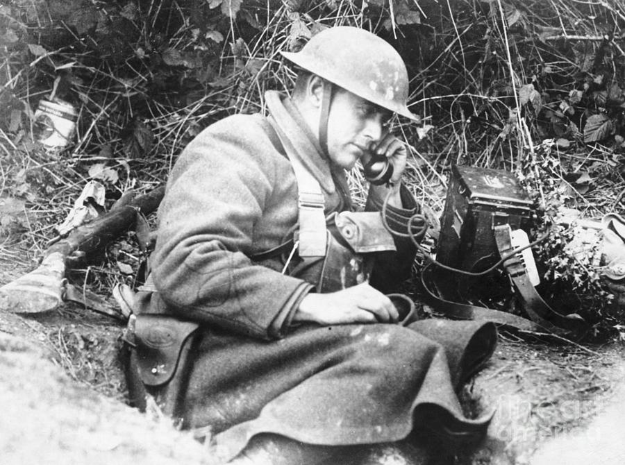 Soldier In Foxhole Holding Photograph by Bettmann