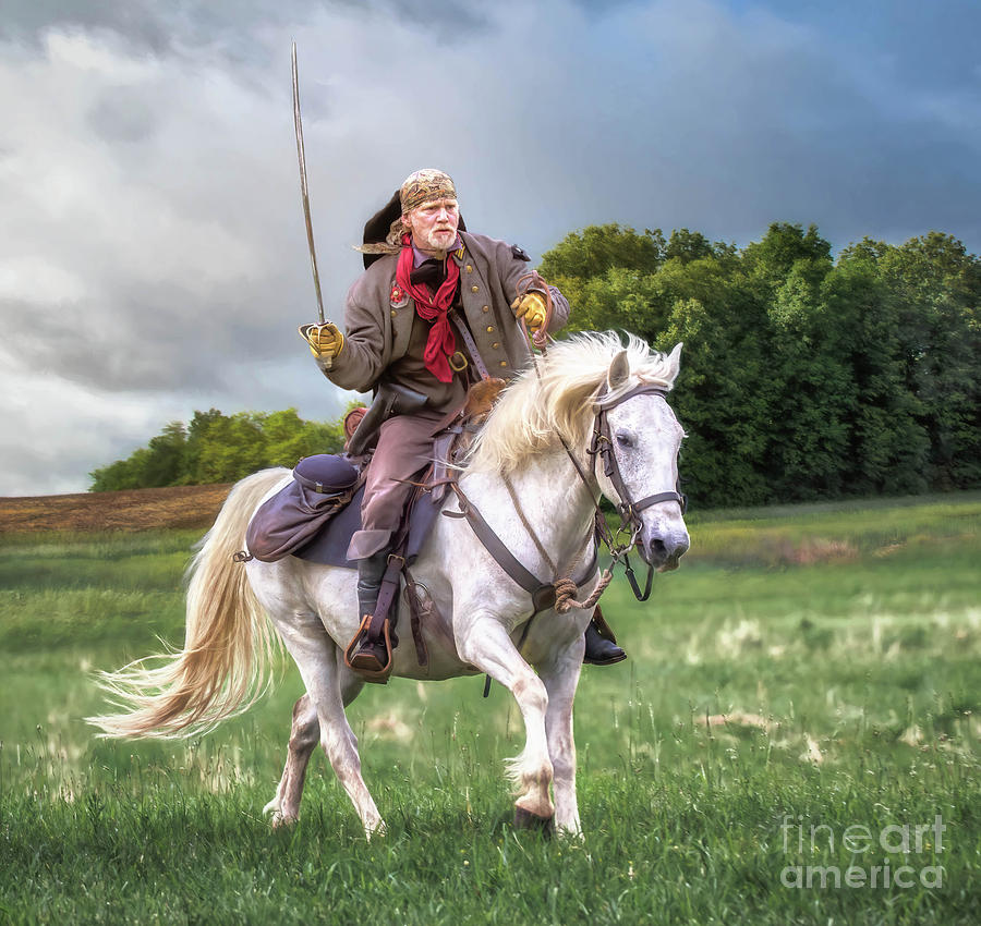 Soldier on a White Horse Photograph by Warrena J Barnerd | Fine Art America