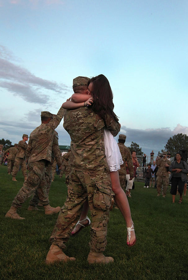 Soldiers From Fort Carson Return From Photograph by John Moore