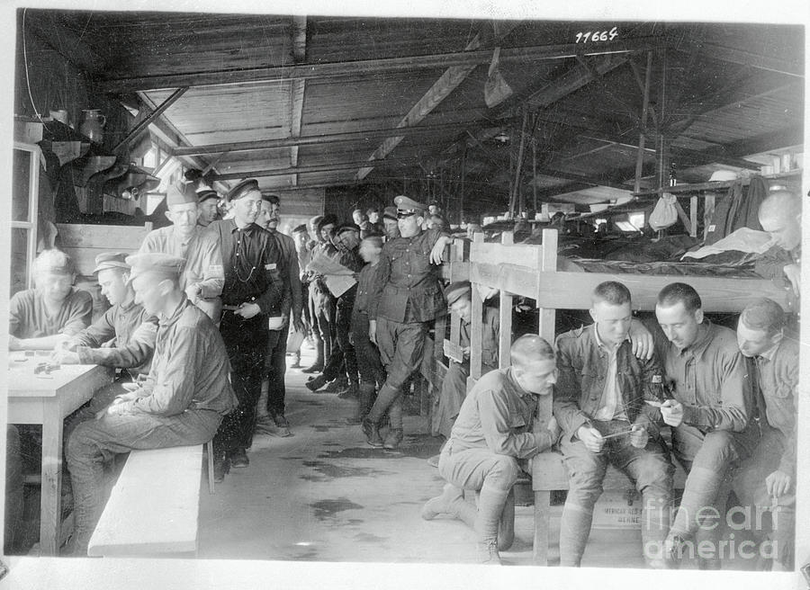 Soldiers Gathering In The Barracks Photograph by Bettmann | Fine Art ...