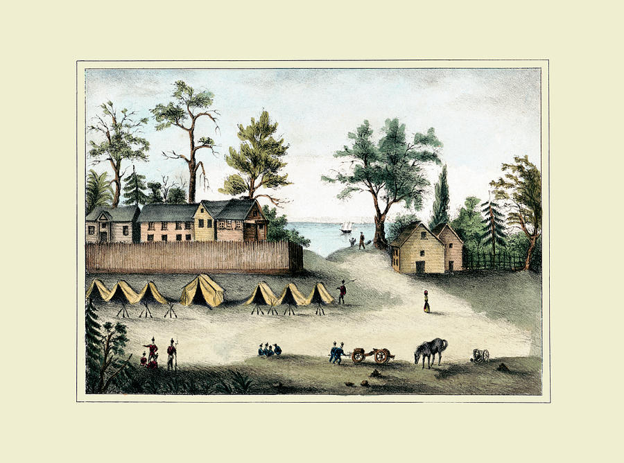 Indian Painting - Soldiers in camp, Picolata, Florida by Gray & James