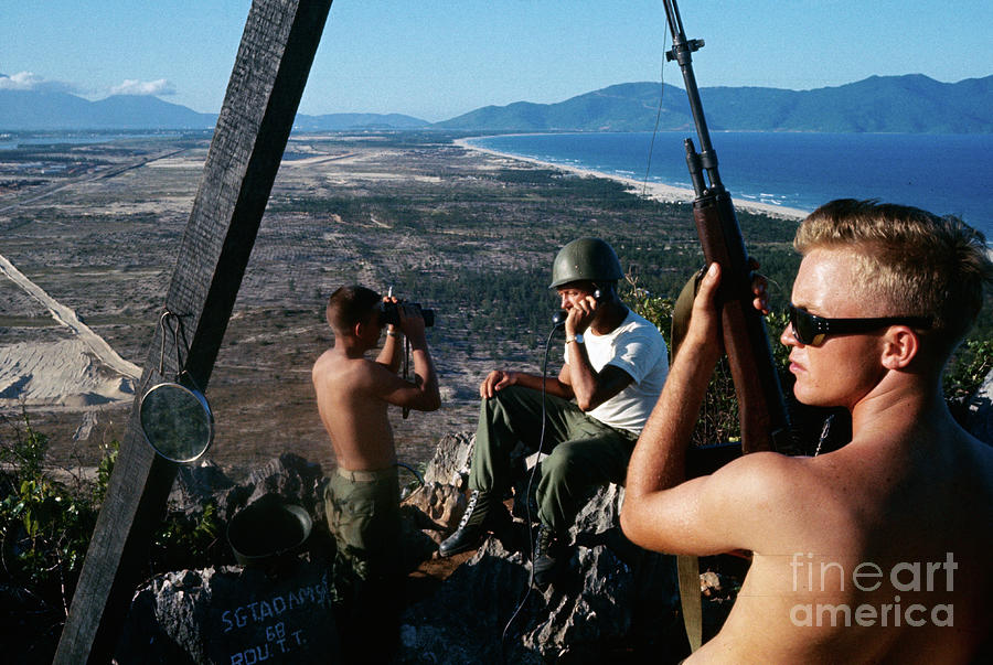 Soldiers Keeping Lookout Over Us Airbase Photograph by Bettmann