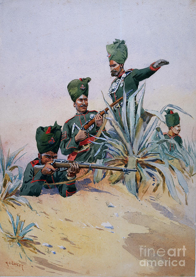Soldiers Of The 125th Napiers Rifles, Illustration From armies Of India By Major G.f. Macmunn, Published In 1911, 1908 Painting by Alfred Crowdy Lovett