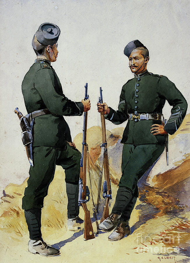 Soldiers Of The 39th Garwhal Rifles, Garwhalis, Illustration For ...