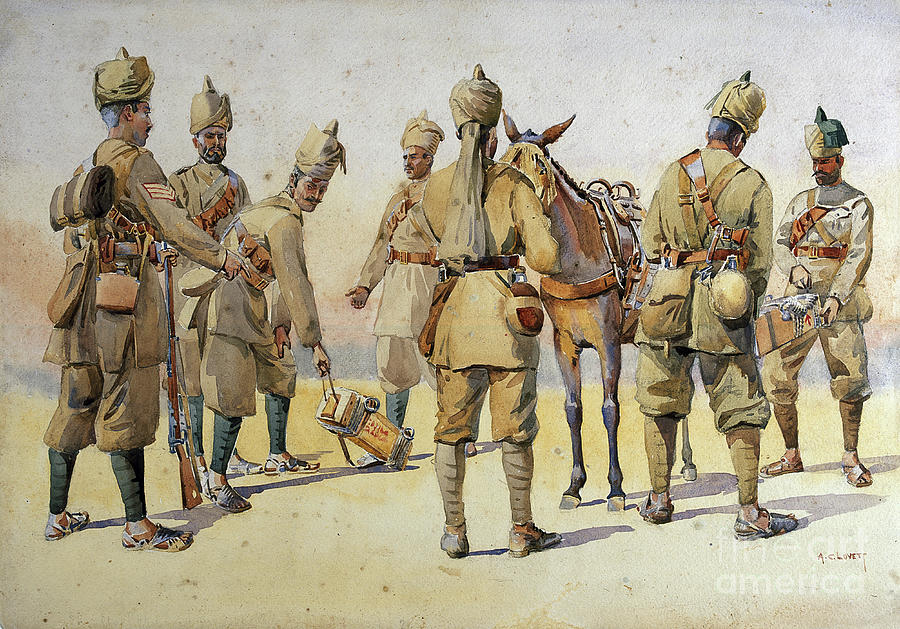 Soldiers Of The 46th And 33rd Punjabis, Illustration For 'armies Of ...