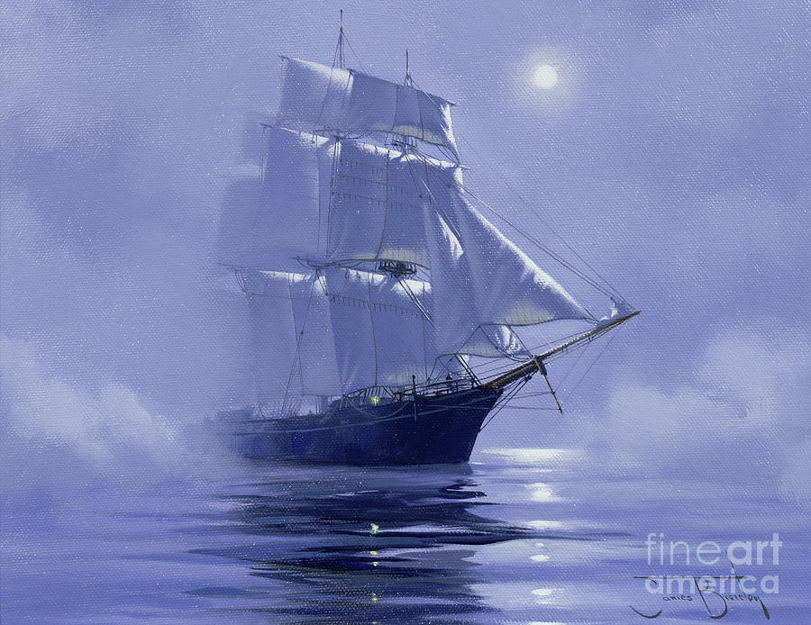 Solent Out Of The Nightmist Painting by James Brereton