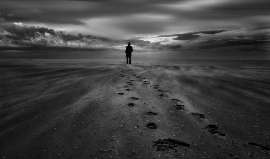 Black And White Photograph - Solitude Is The Souls Bliss, Embrace It! by Yvette Depaepe