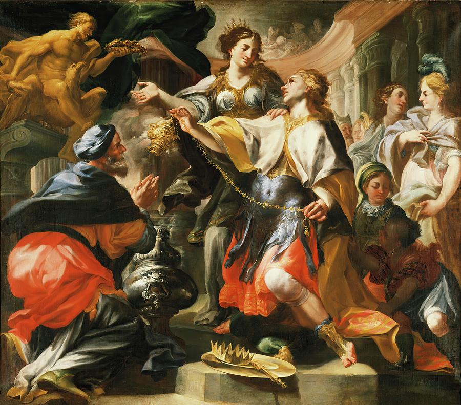 Solomon Worshiping A Pagan God Painting by Domenico Antonio Vaccaro Solomon Worshiping A Pagan God Painting by Domenico Antonio Vaccaro